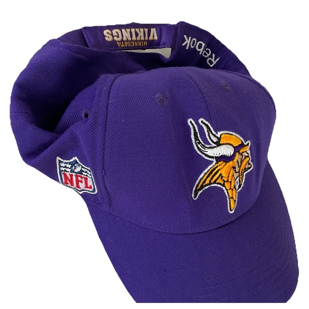 Reebok vikings Hat NFL on field hat strapback Minnesota Wool One Size